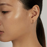 Suspend Bar Stud Earrings worn solo