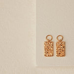 Textured Huggie Charms in gold vermeil