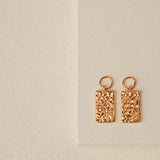 Textured Huggie Charms in gold vermeil