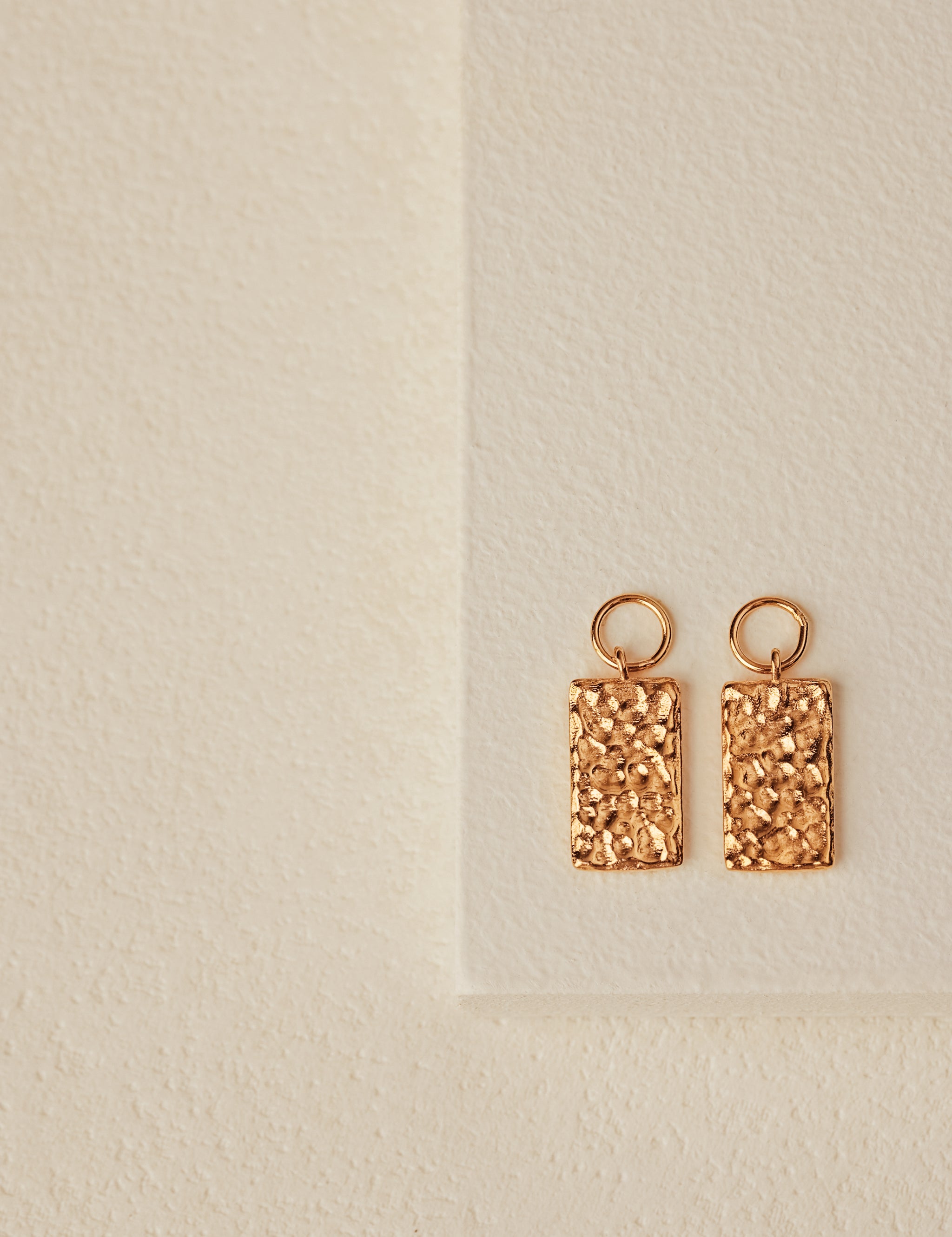 Textured Huggie Charms in gold vermeil