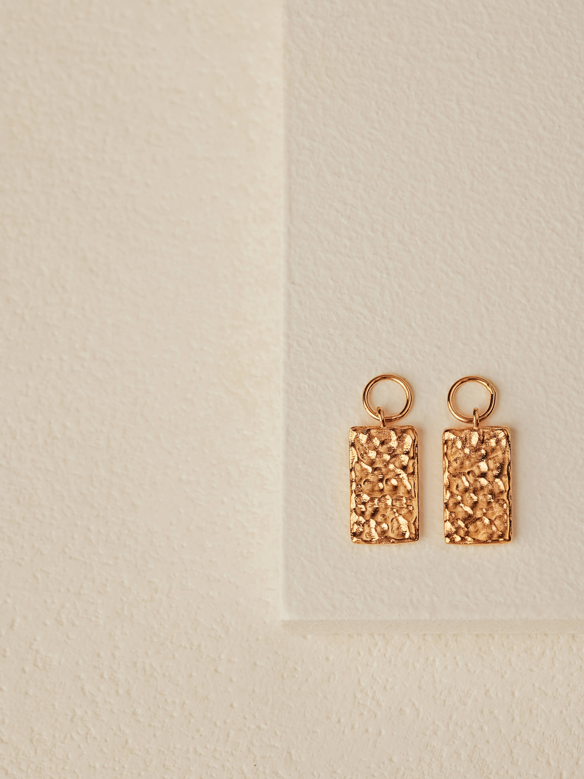 Textured Huggie Charms in gold vermeil