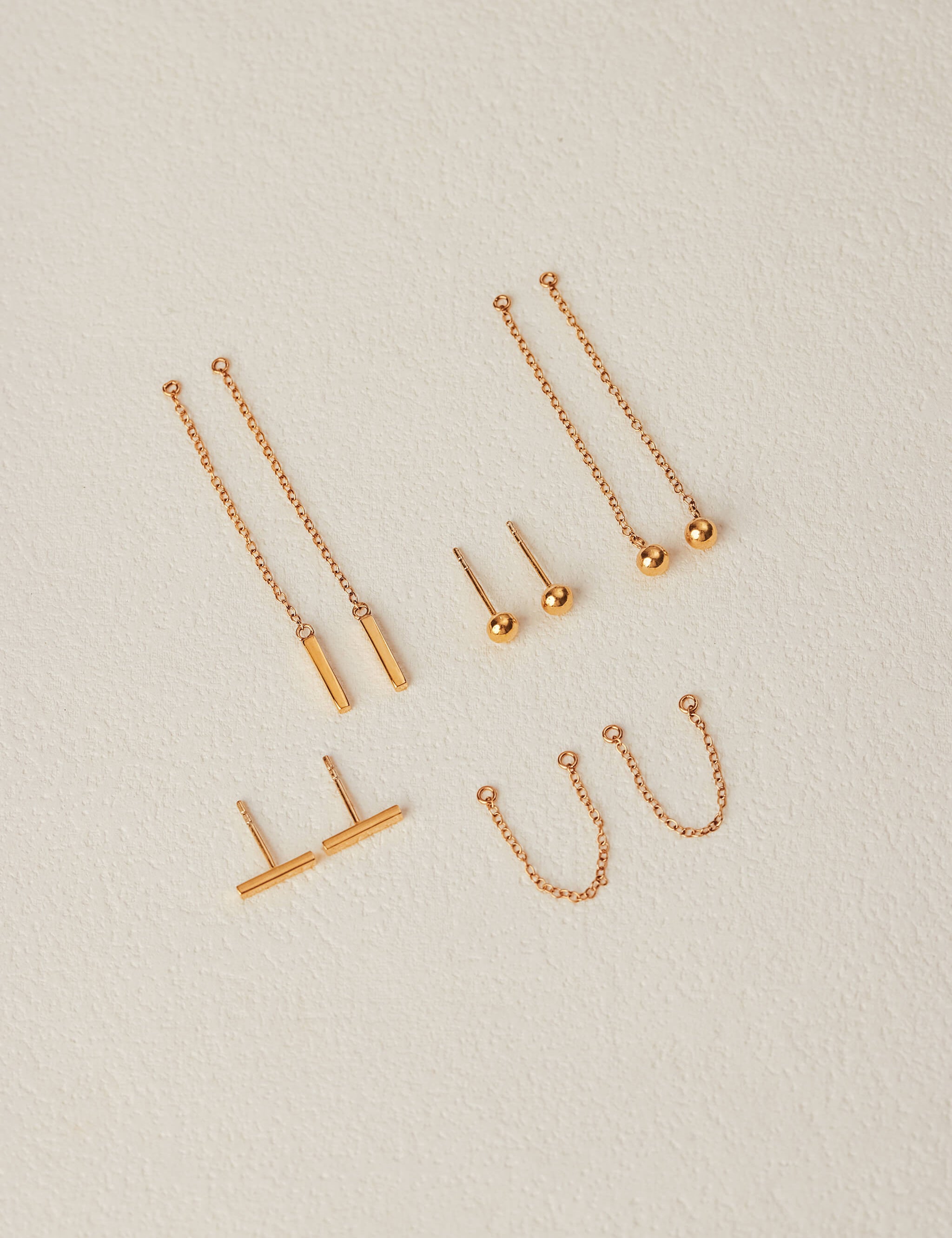 The Thread Earring Set in gold vermeil