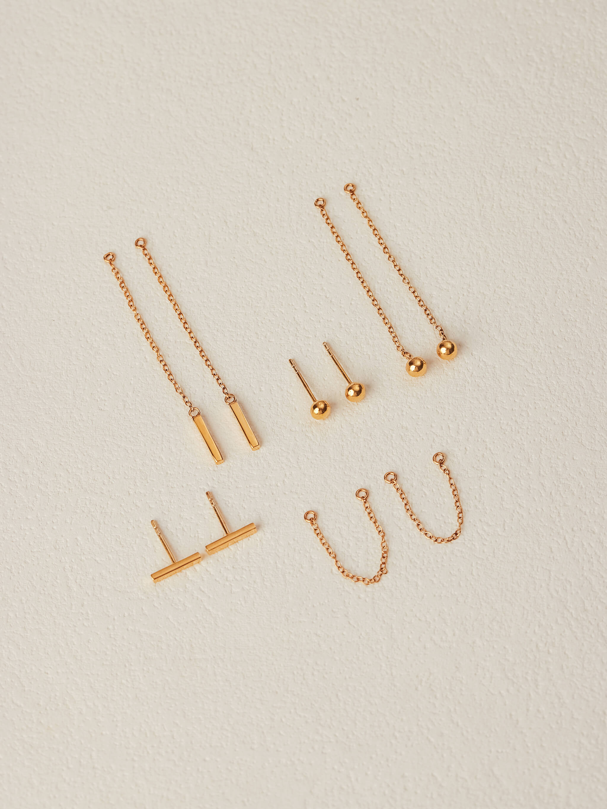 The Thread Earring Set in gold vermeil