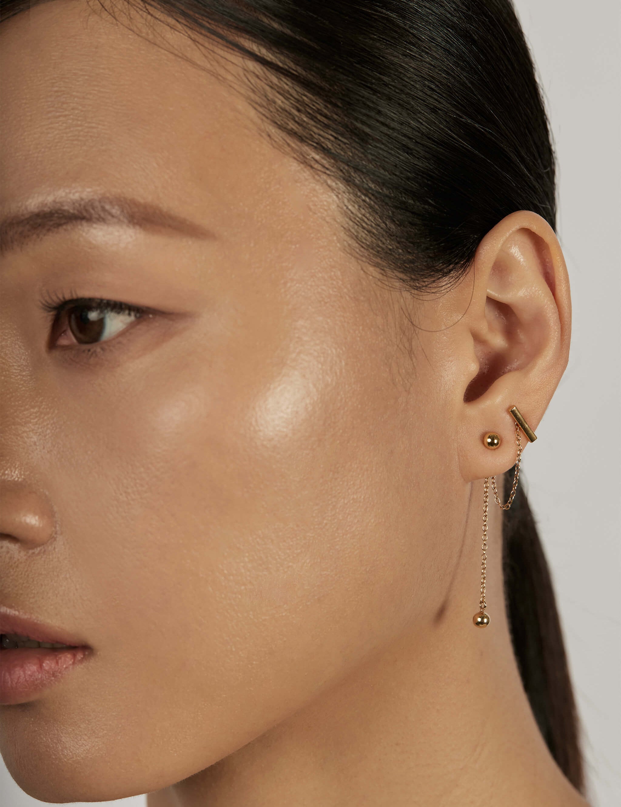 The Thread Earring Set styled in a statement ear stack